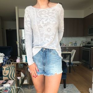 Free People Grey Blouse